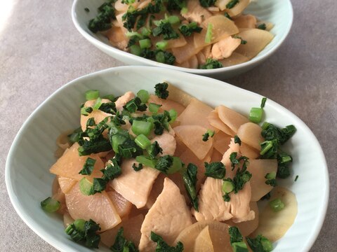 鶏むね肉と大根のナンプラー炒め♪